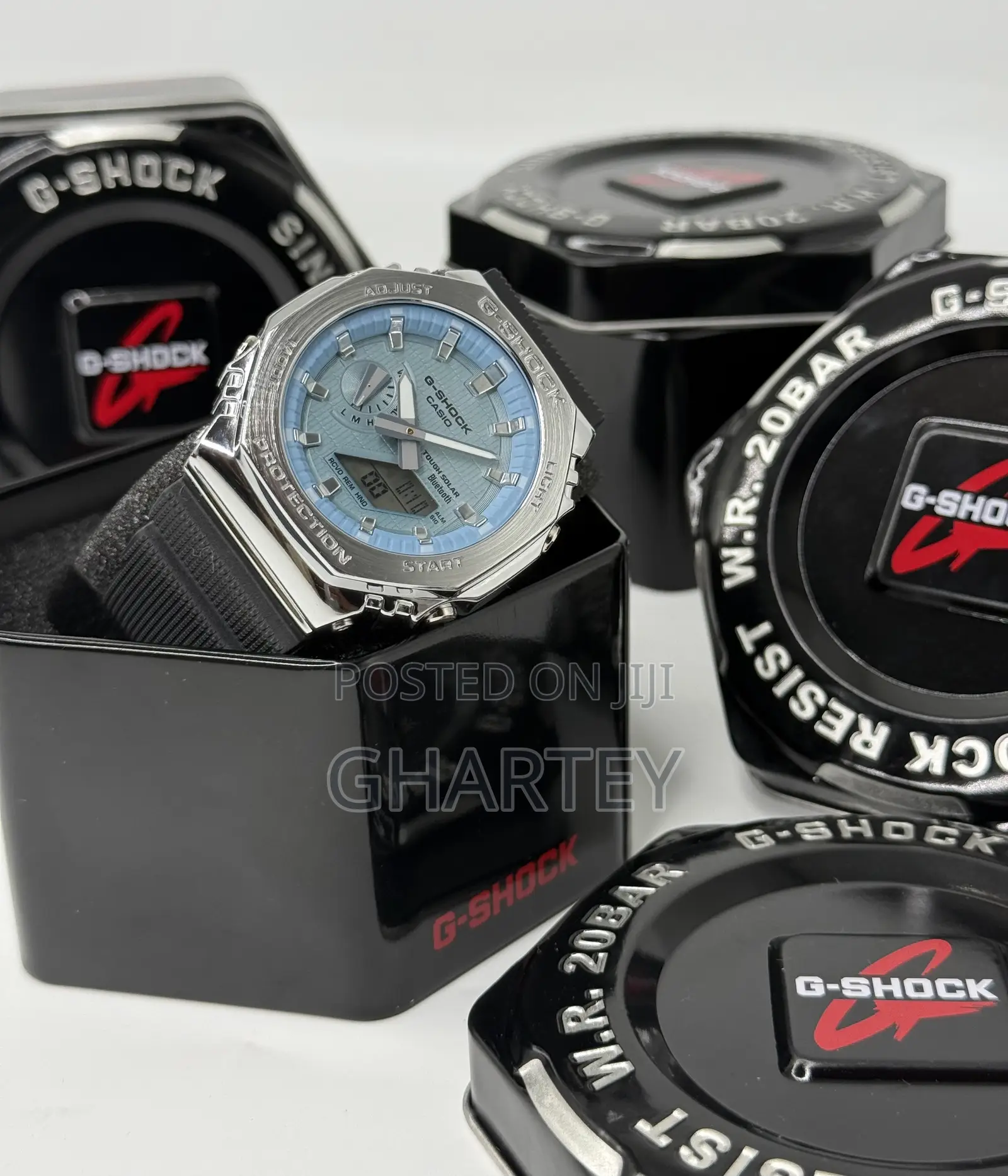 Gshock Dual Display Stainless Steel Case Watch