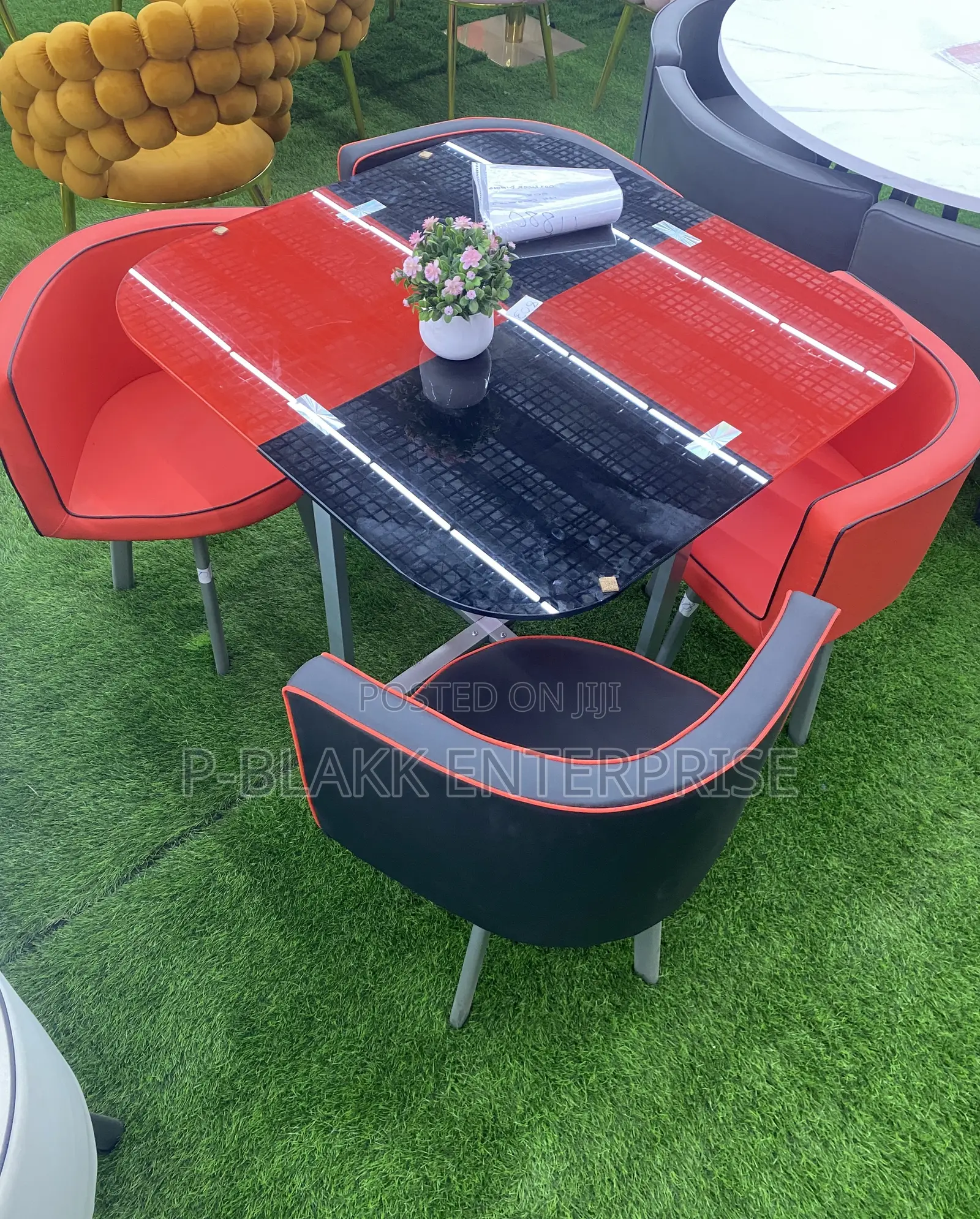 Dining Set Glass Table With 4chairs