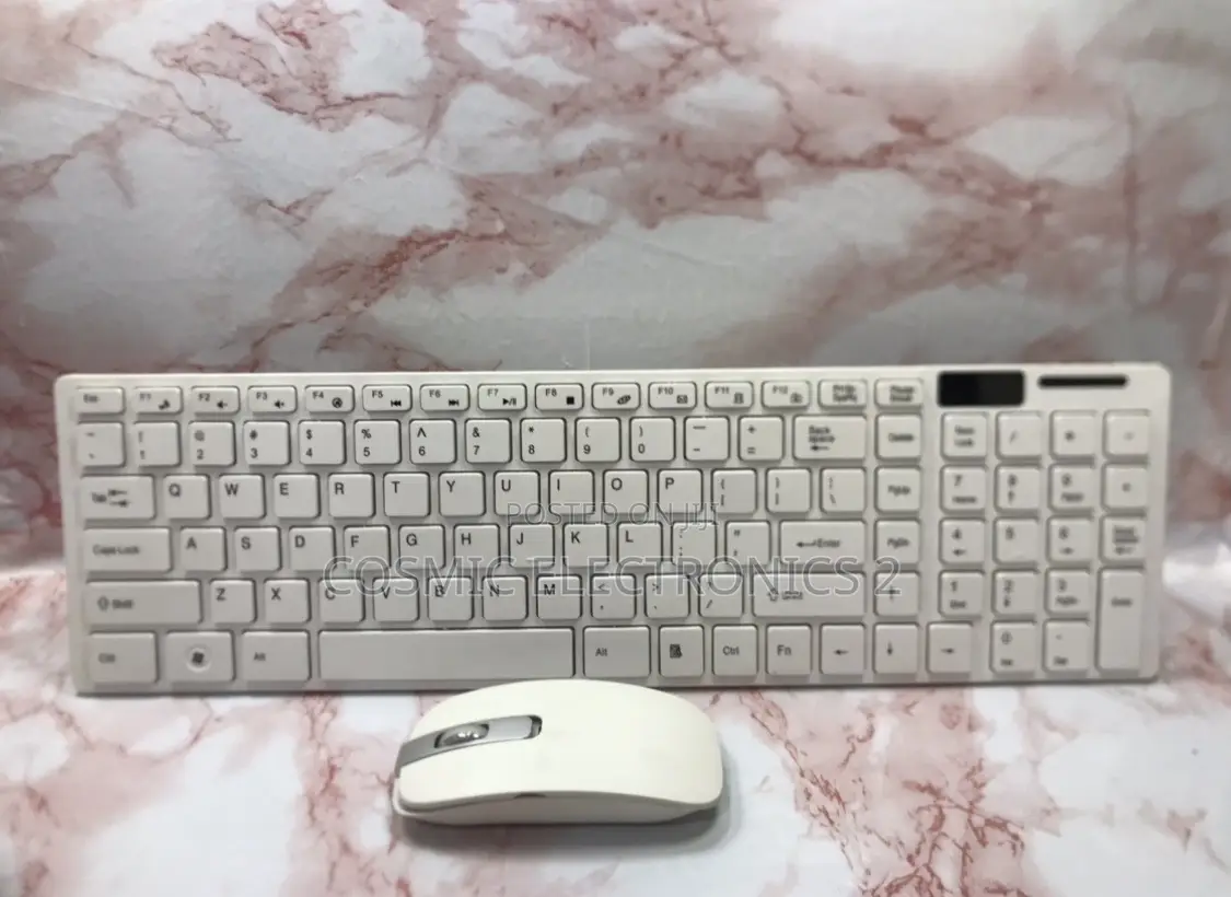 White 2.4ghz Wireless Keyboard With Wireless Mouse
