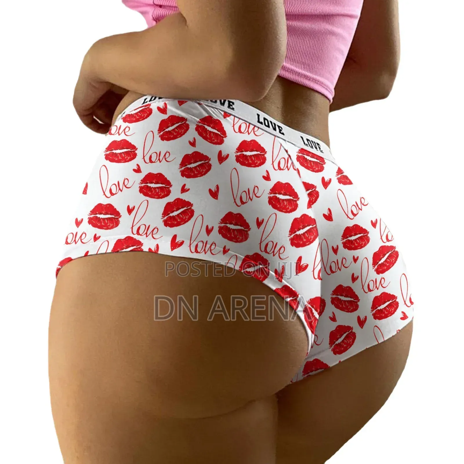 Seamless Women Underwear Love Heart Print Classic Panties