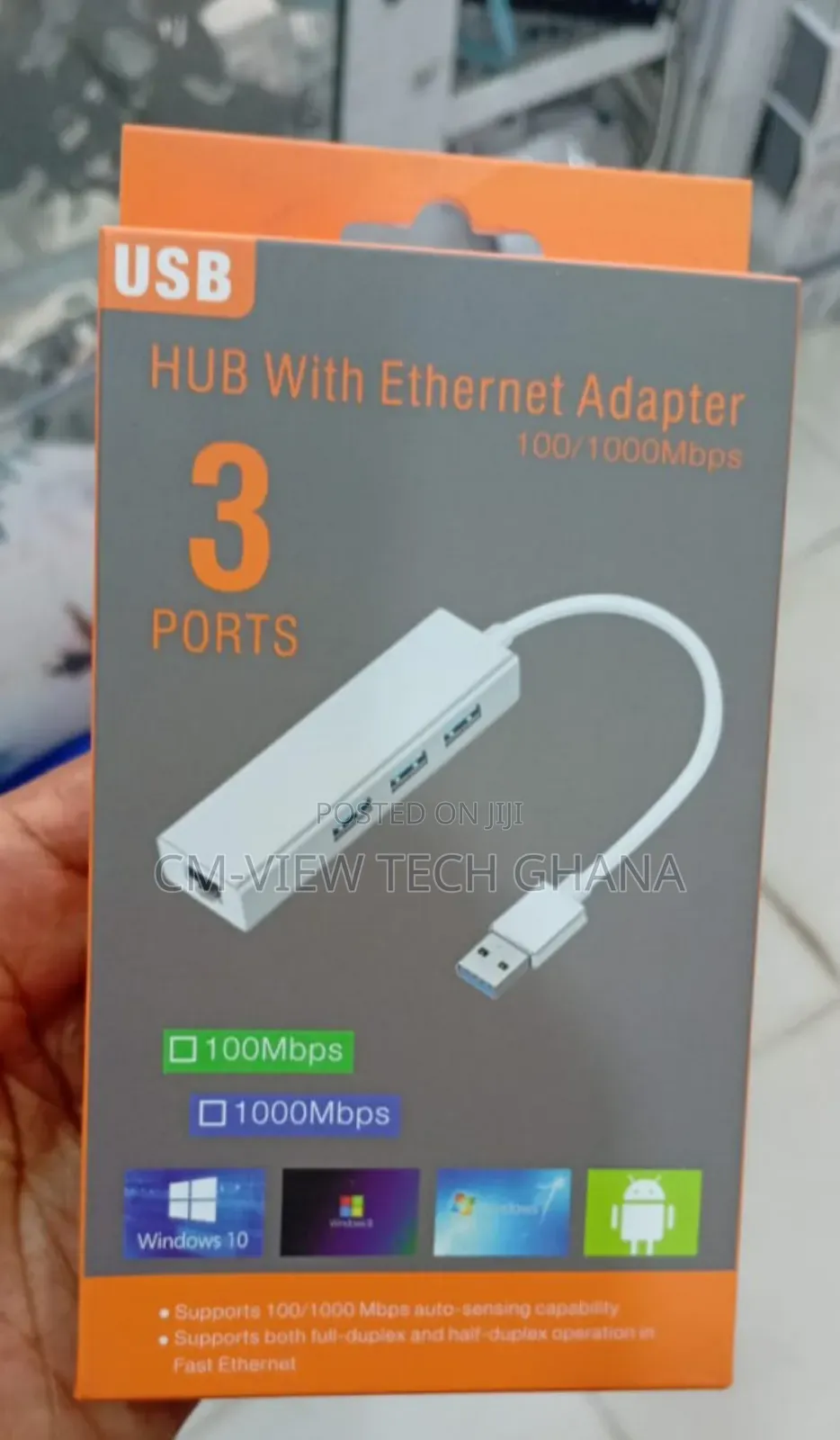 3port Usb Hub With Ethernet Port