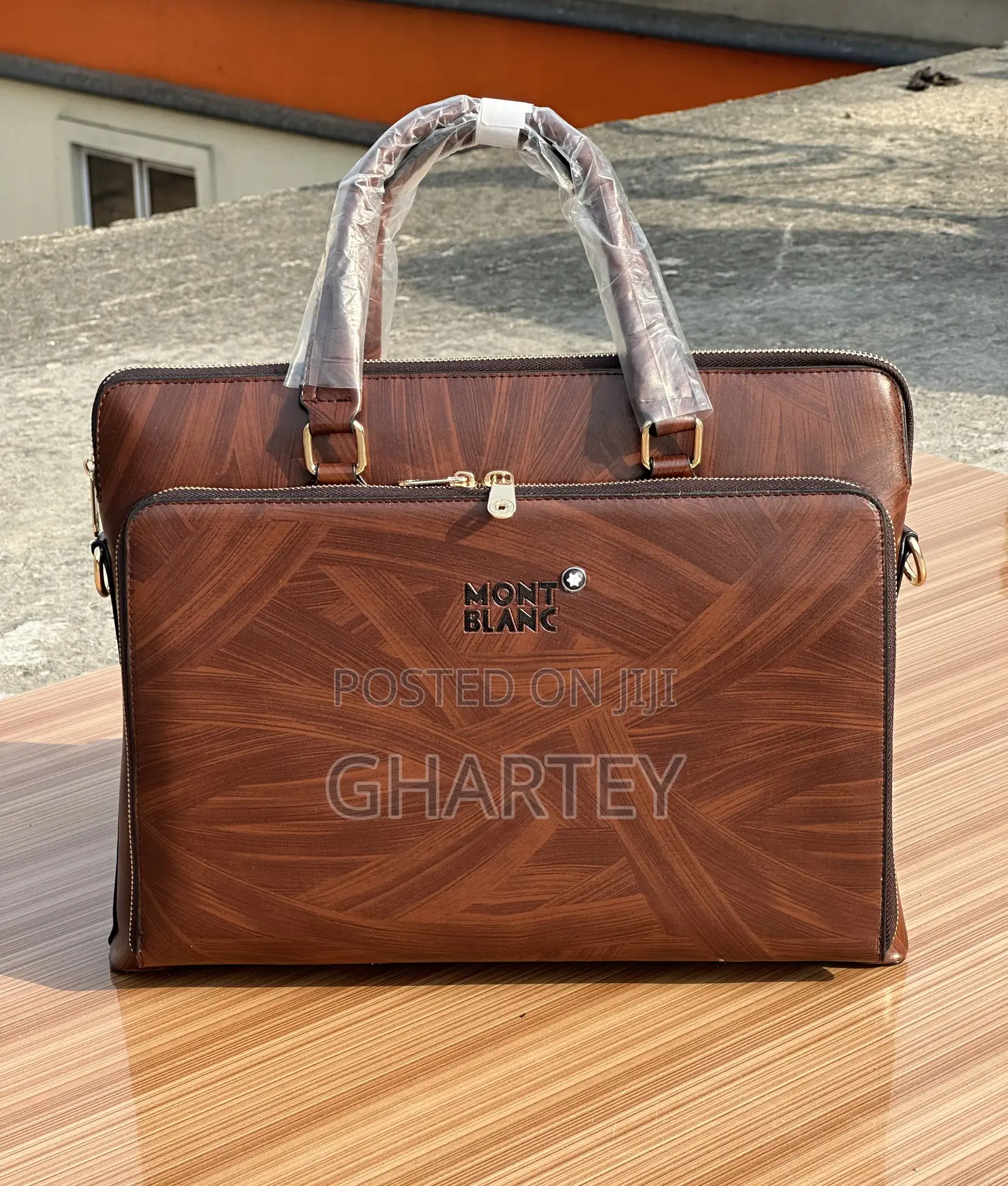 Brown Premium Montblanc Leather Laptop Bags
