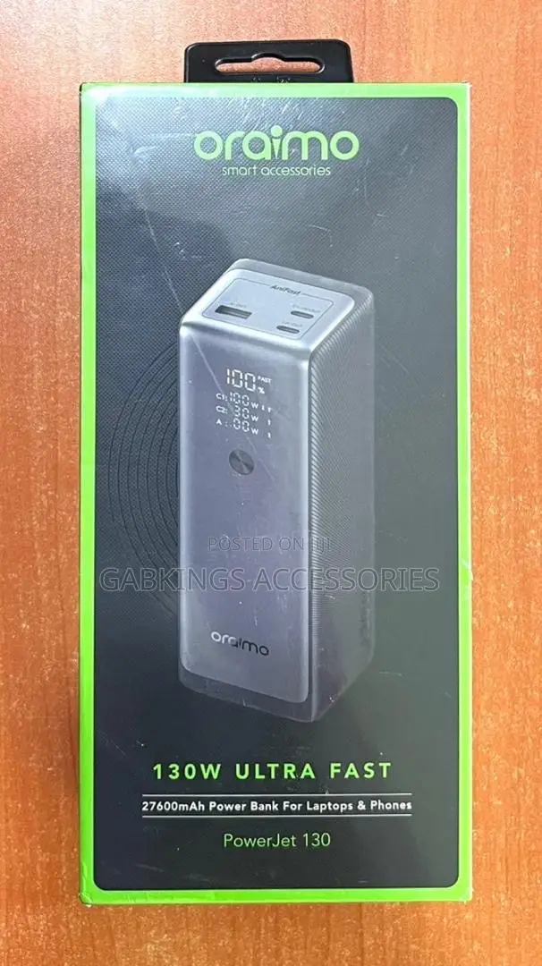 Oraimo 130w Ultra Fast Powerjet Powerbank~Charge Laptop