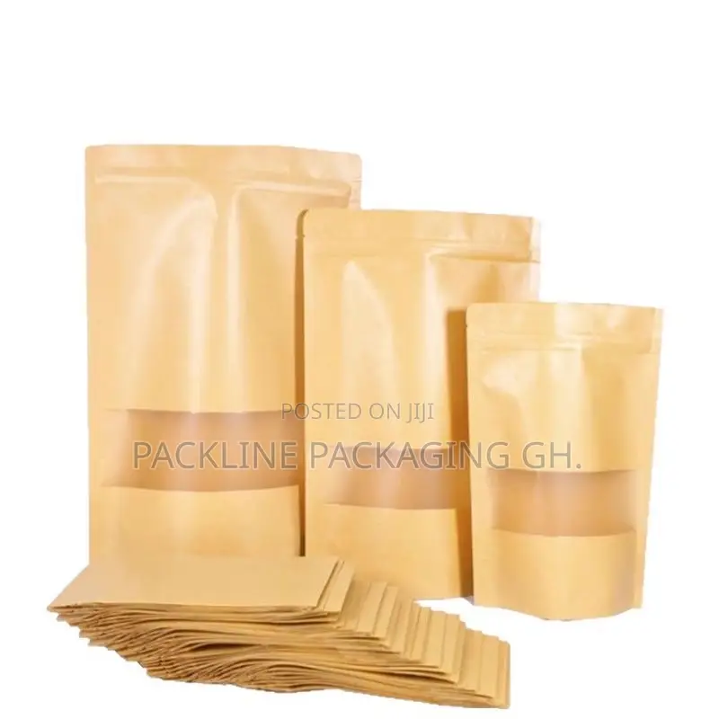 Kraft Paper Ziplock Pouches – Food Grade | Resealable