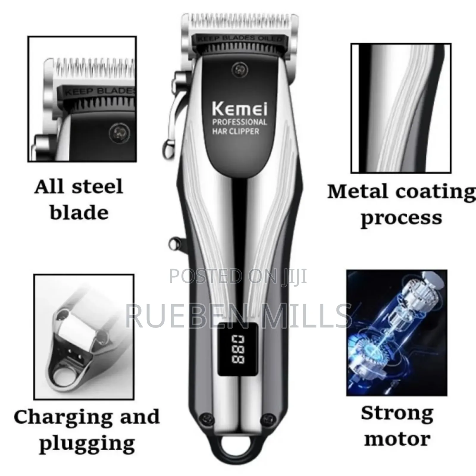 Kemei Km-2619 Hot Selling Usb Rechargeable Barbering Machine