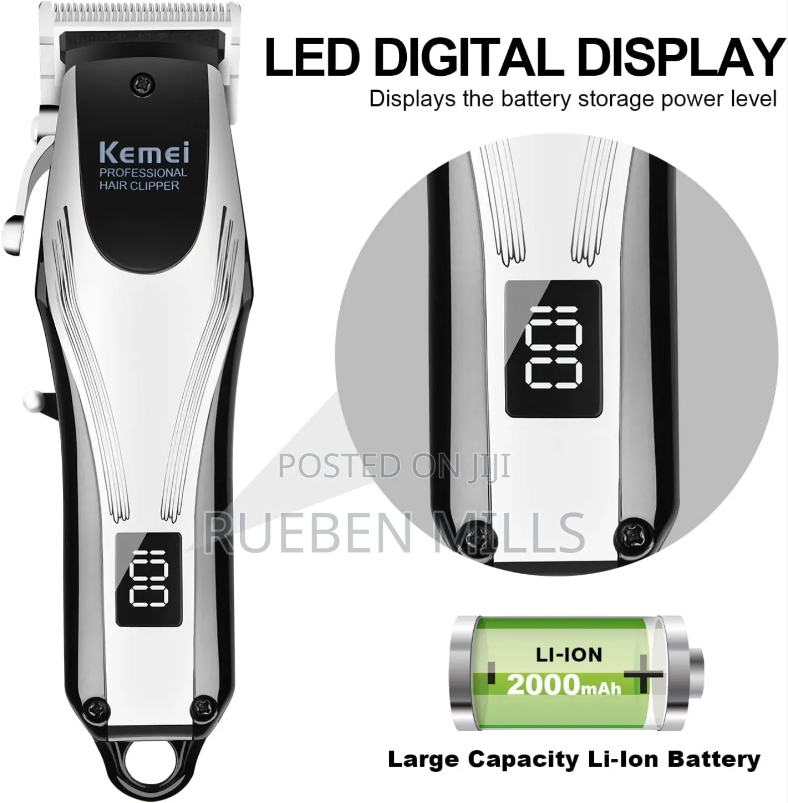 Silver Black Body Men Electric Shaver Barbering Machine