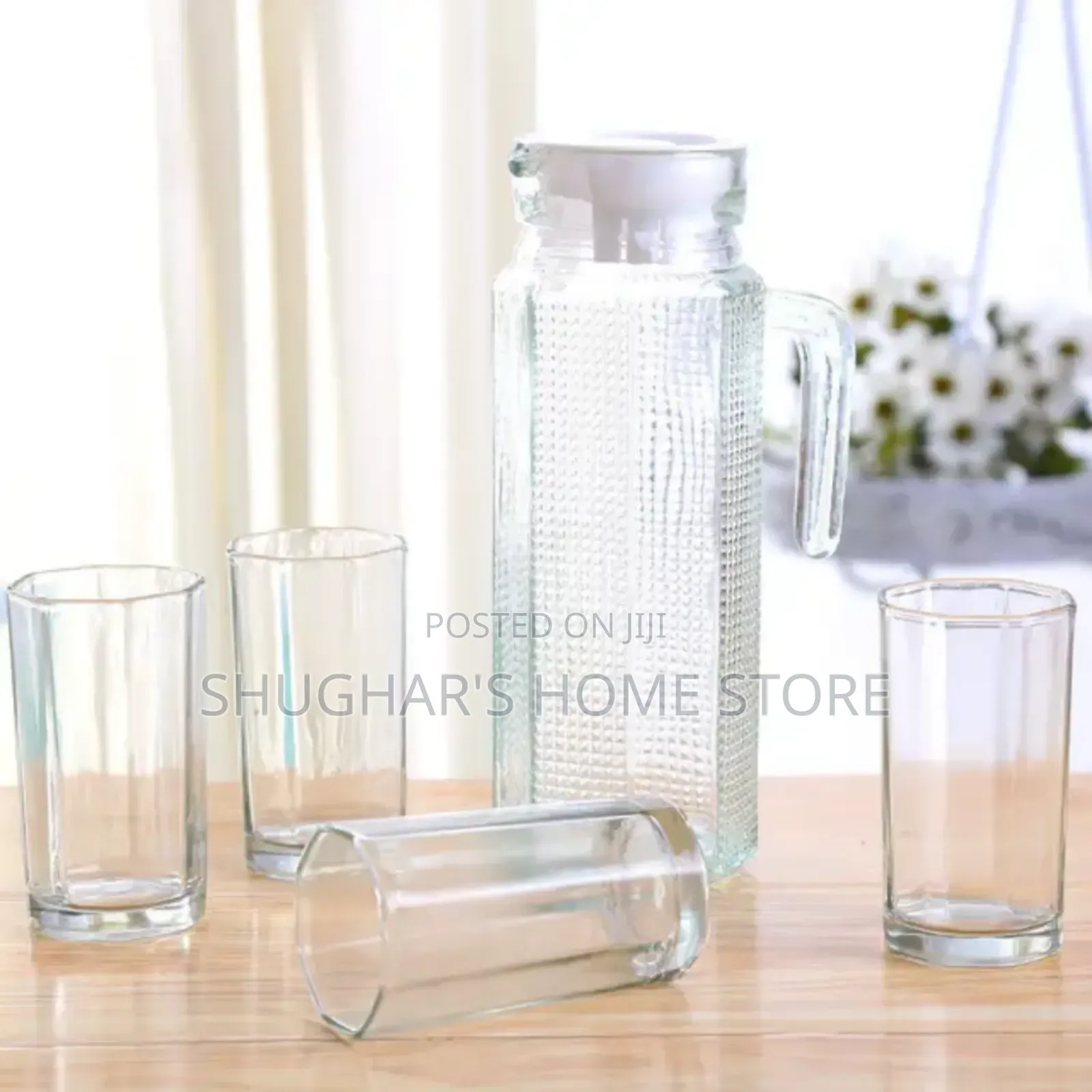 4pcs Drinking Glass Set With Pitcher