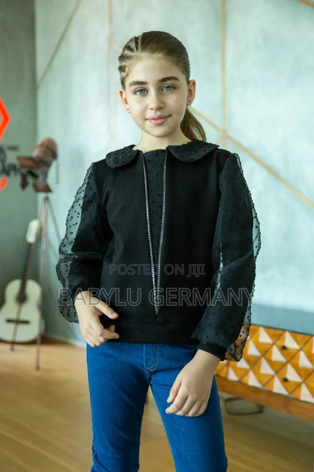 Black Sweater and Stylish Jeans for Girls