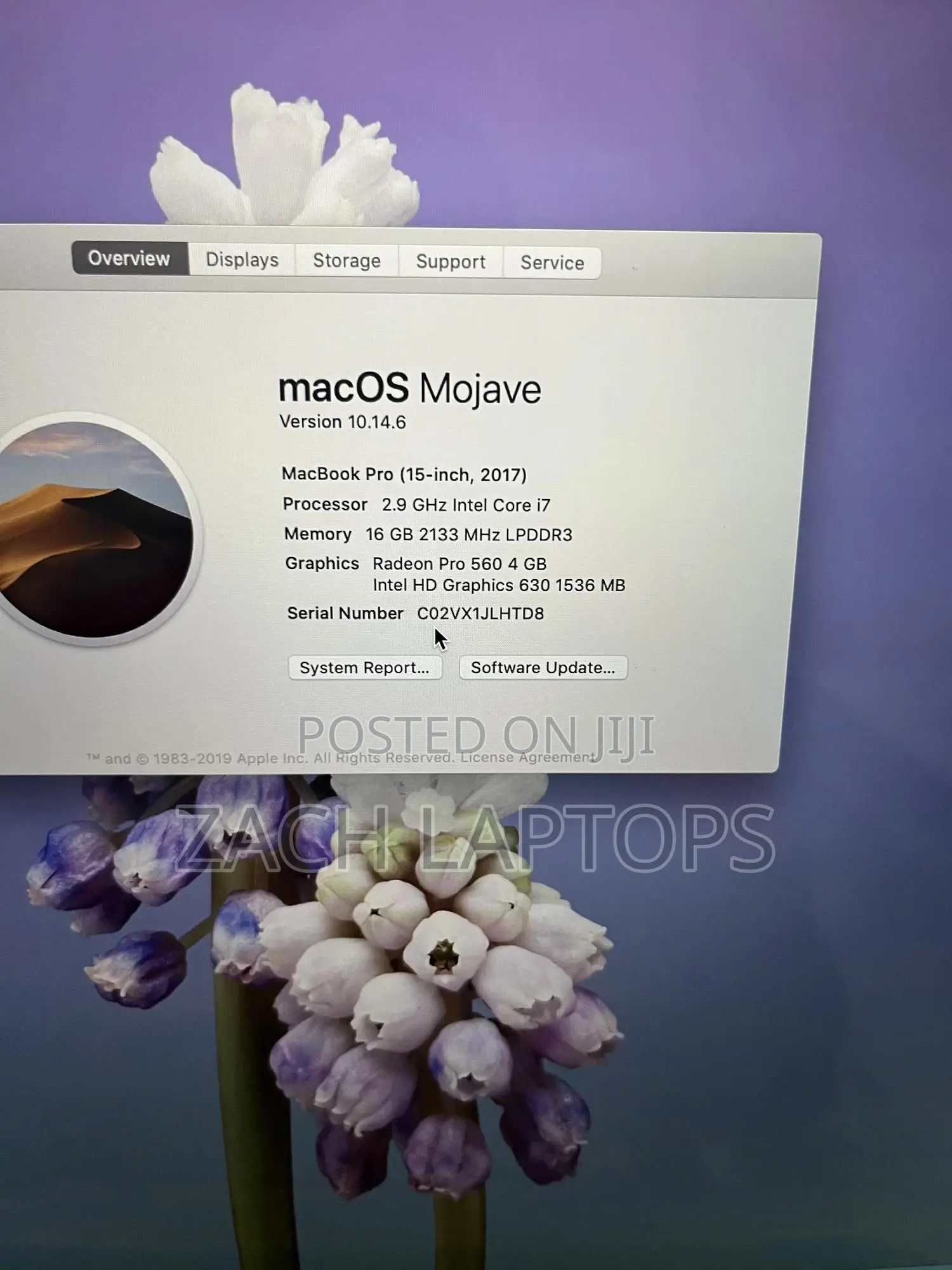 Laptop Apple MacBook Pro 2017 16GB Intel Core I7 SSD 256GB