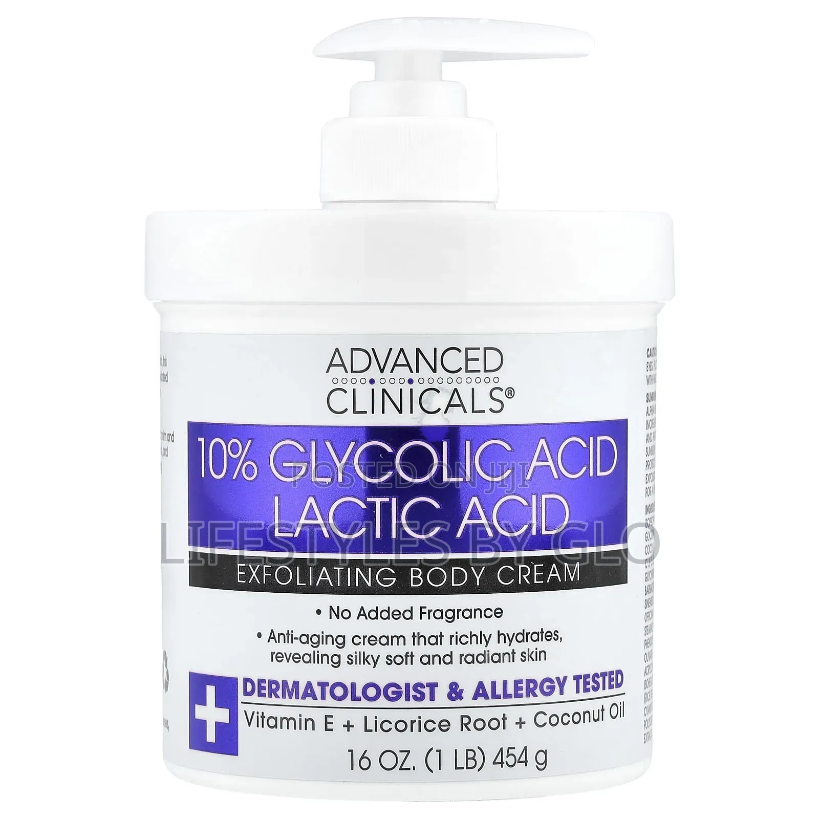 Advance Clinicals 10% Glycolic Acid + Lactic Acid Body Cream