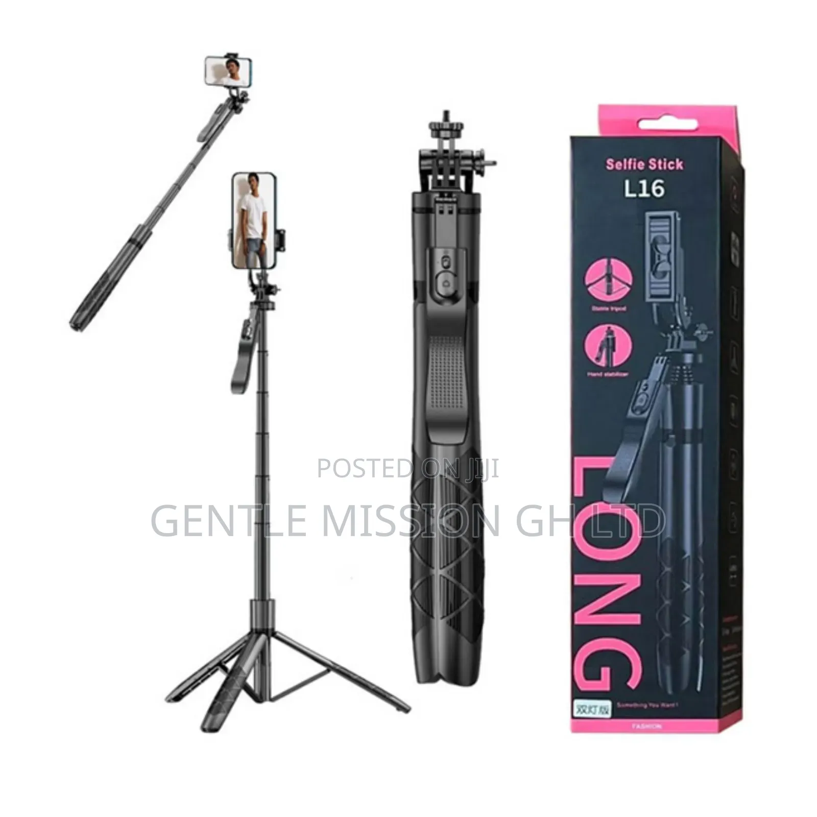 L16 With 2 Led Lights Selfie Stick Tripod