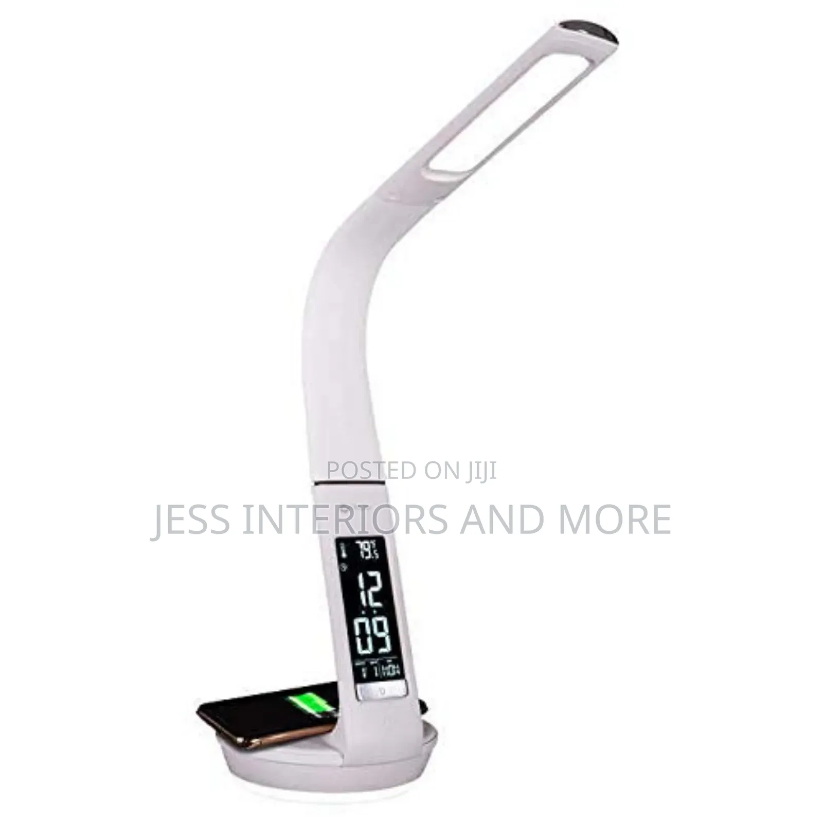 Smart Desk Lamp With Clock and Wireless Charging Station
