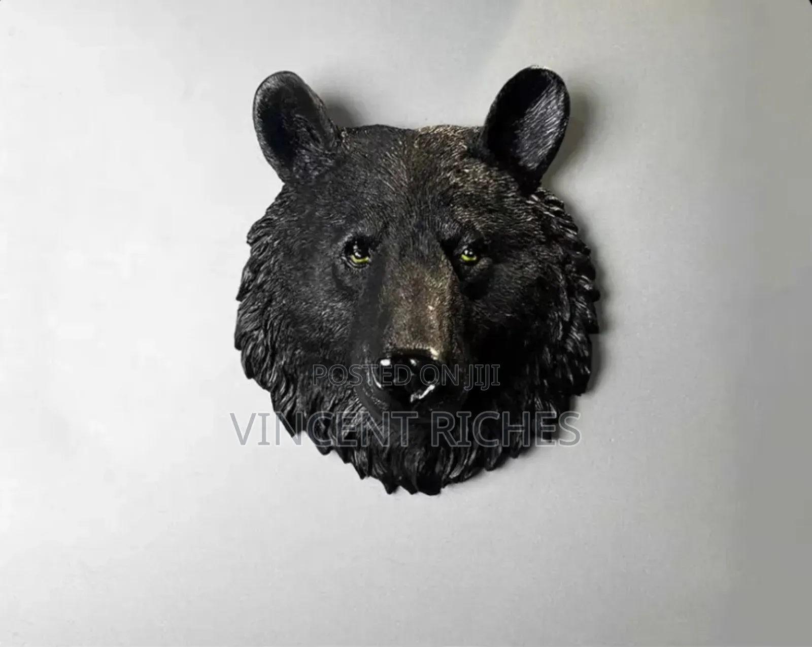 Black Bear Head Sculpture