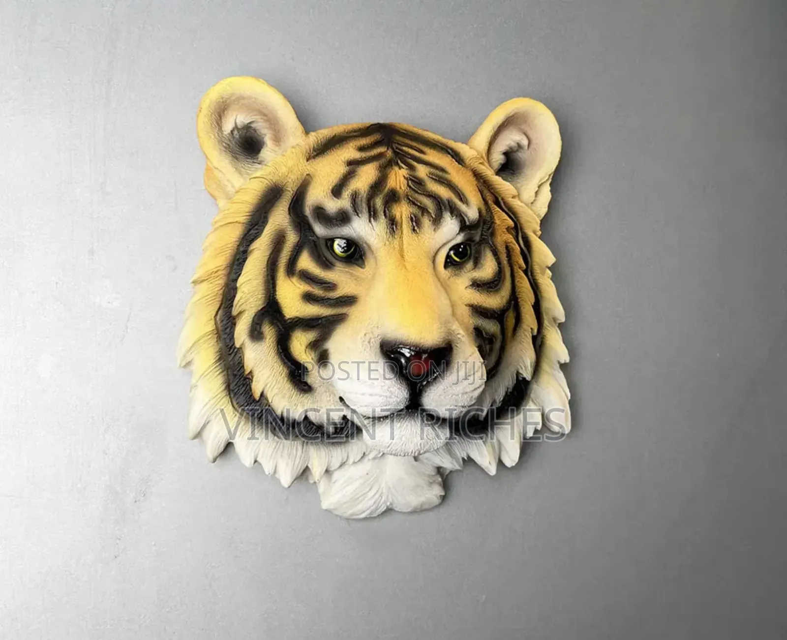 Tiger Head Resin Wall Sculpture