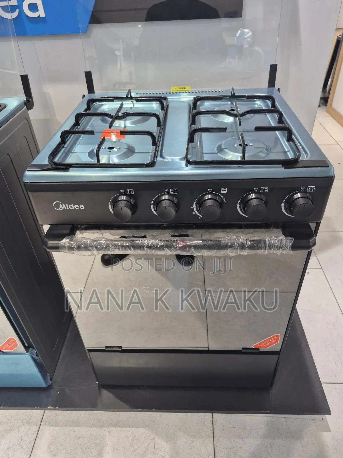 Black Quality Midea 60x60 Burner Gas Cooker With Oven Grill