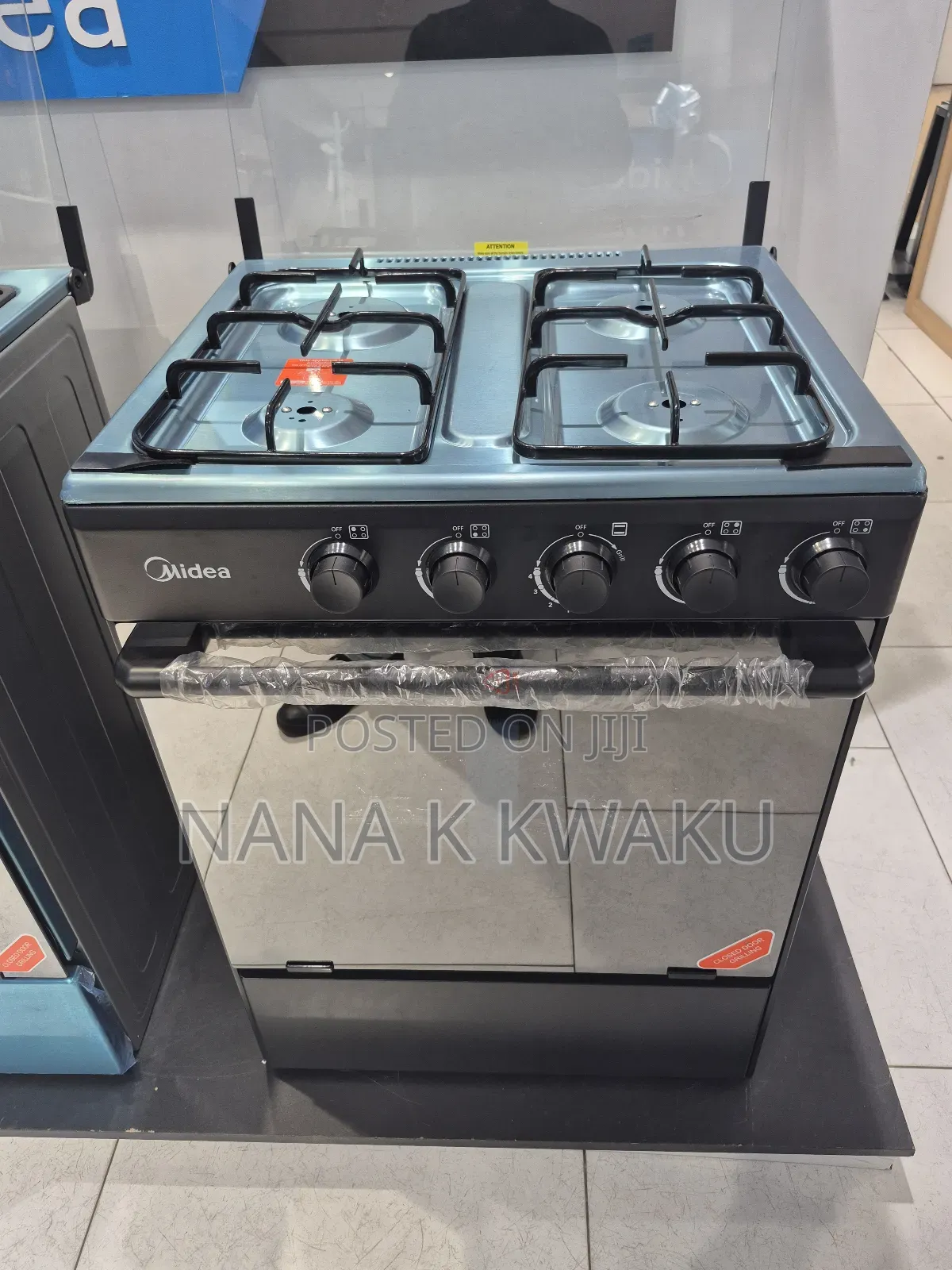 Black Quality Midea 60x60 Burner Gas Cooker With Oven Grill