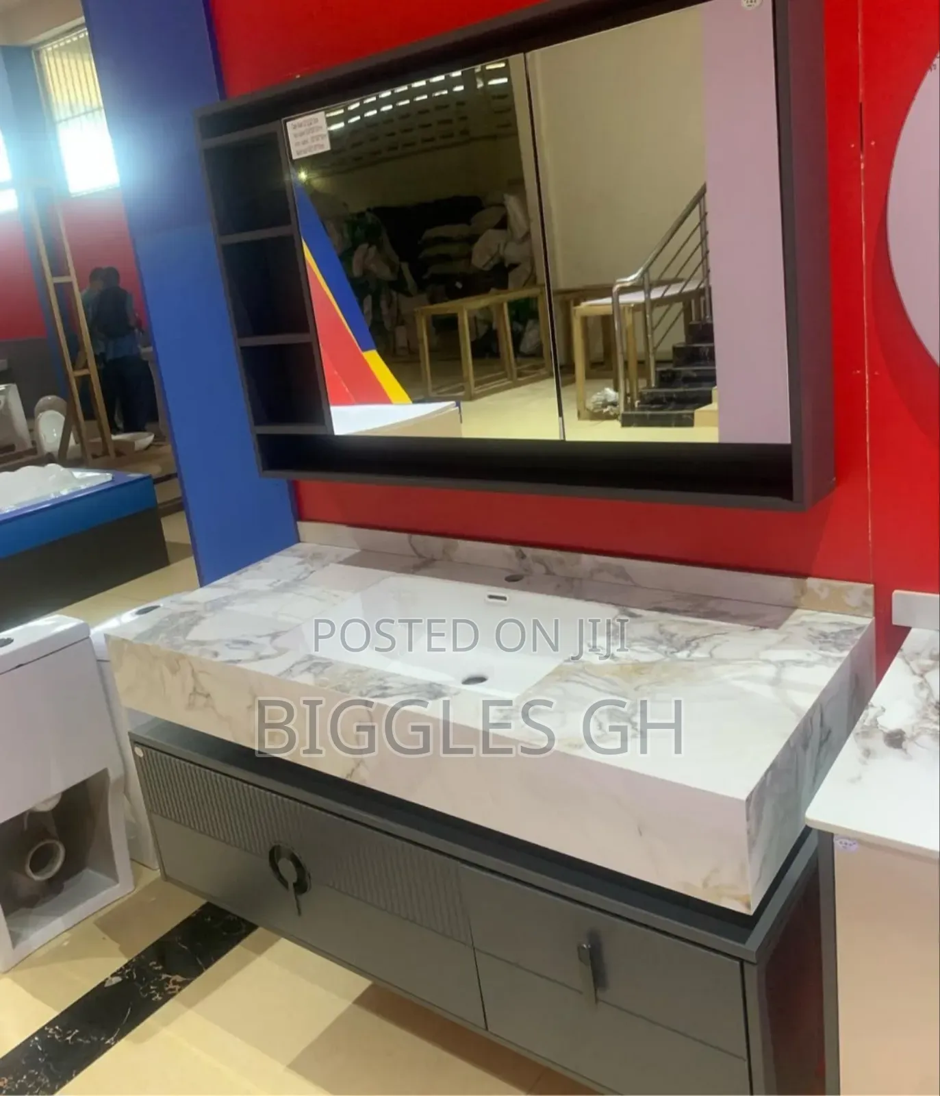 Marble Top Cabinet Basin With Mirror