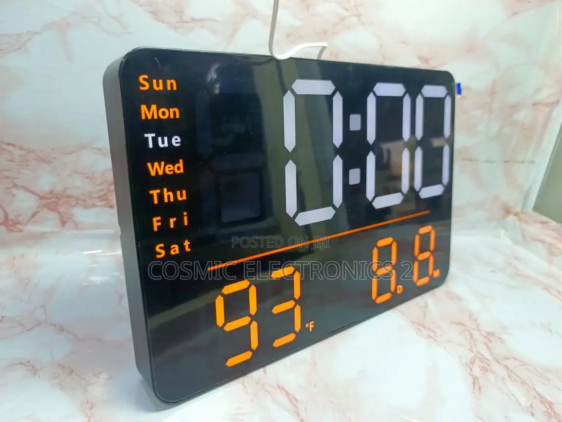 Led Digital Wall Clock With Multi-Functional Display
