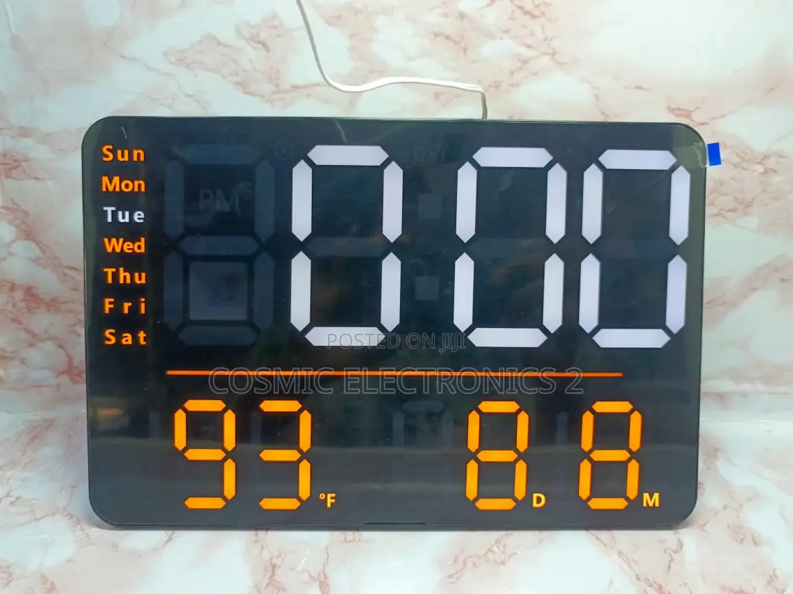 Led Digital Wall Clock With Multi-Functional Display