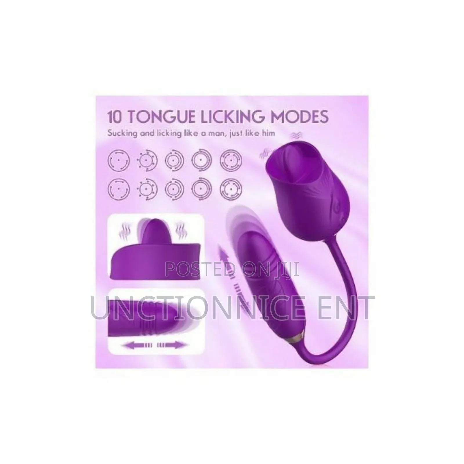 Rose Double Head Clitoral and Tongue Licking Stimulator Toy
