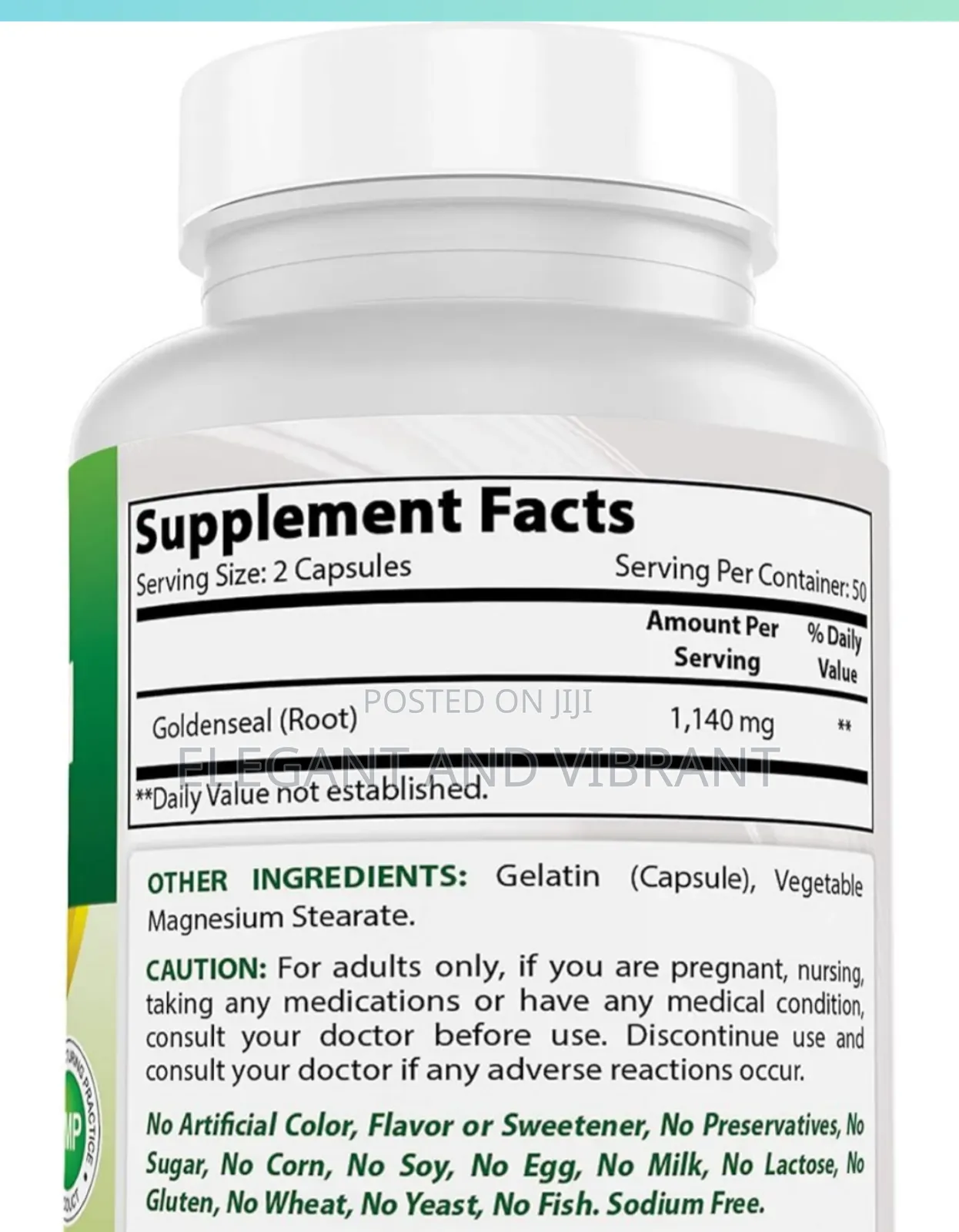 Goldenseal Root 570 Mg (Non-Gmo) 100 Capsules