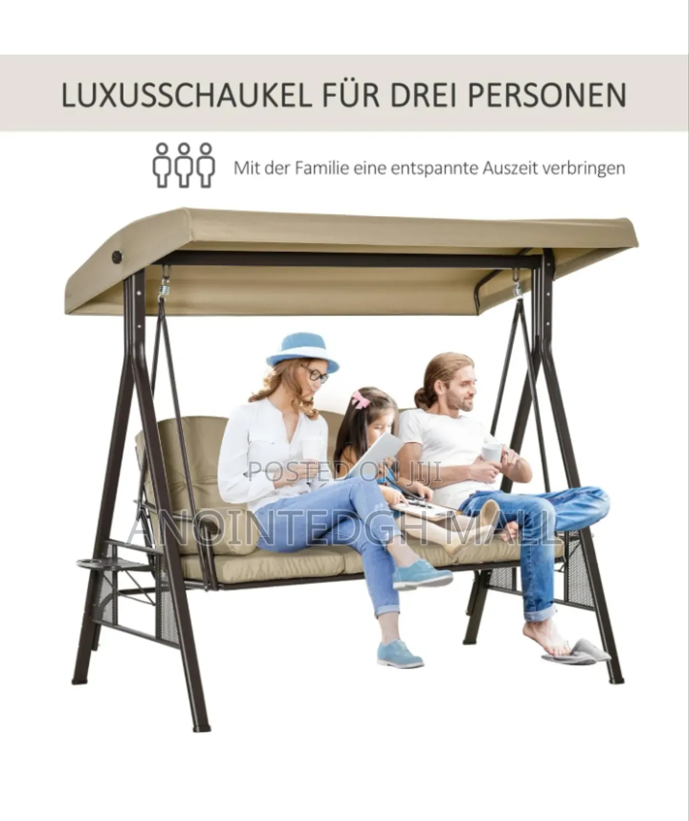 Outsunny 3 Seater Garden Swing With Sun Canopy