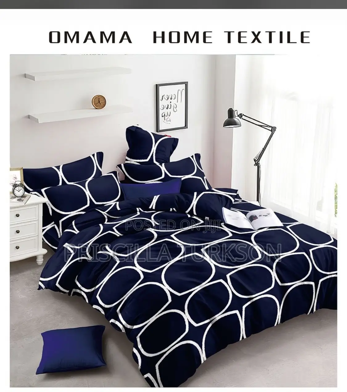 Deep Blue Bedsheet With Pillow Cases