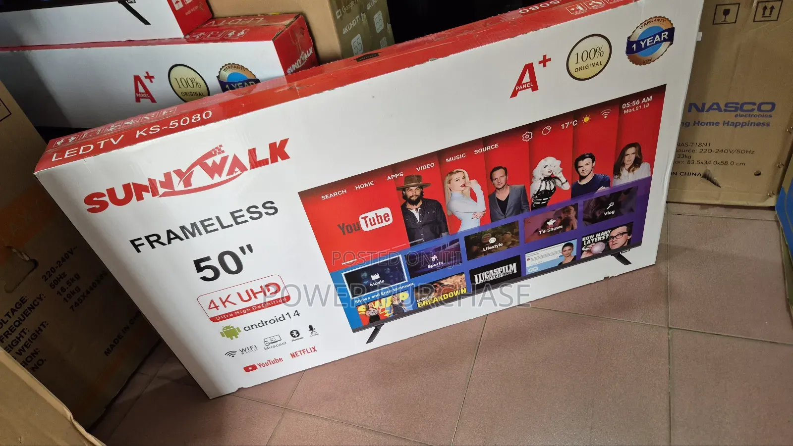 Sunnywalk Frameless 50inches Smart Android Tv Ks-5080