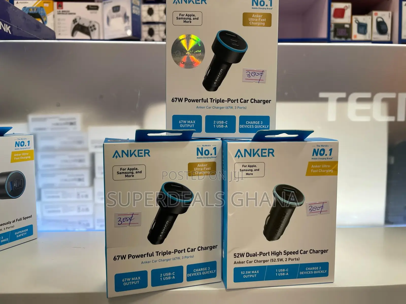 Anker 335 Car Charger 67w, With 2 Usb Type C