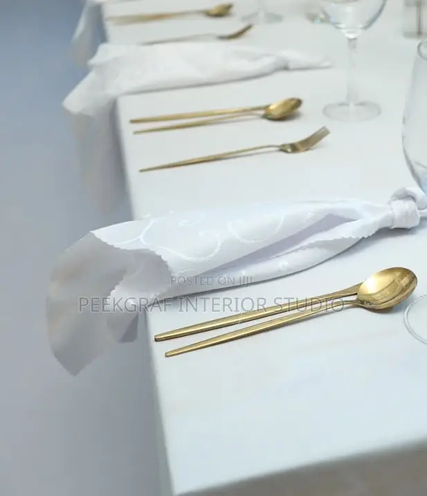 White Flower Design Napkin
