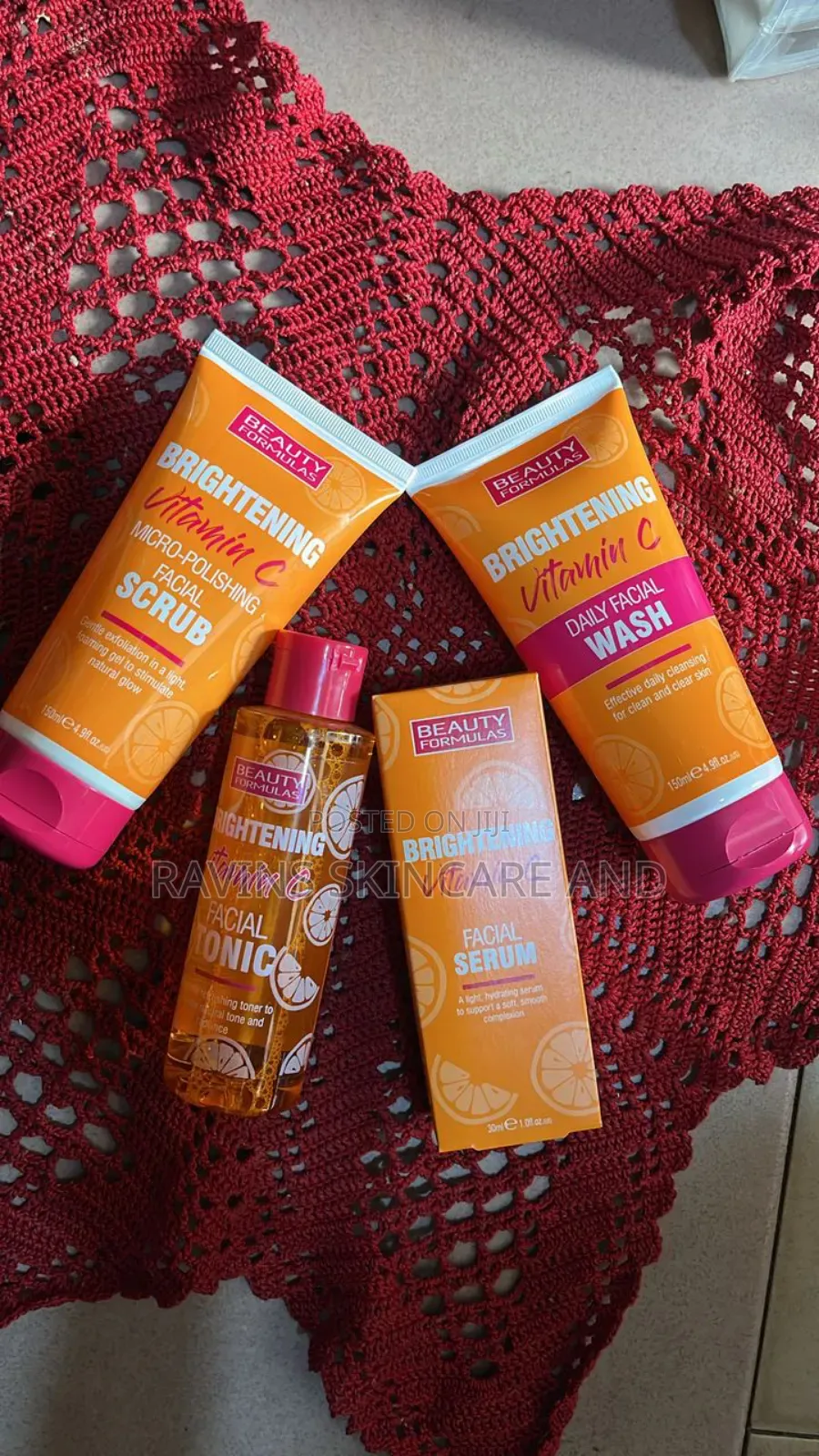 Beauty Formula Set: Scrub, Tonic, Wash,Serum