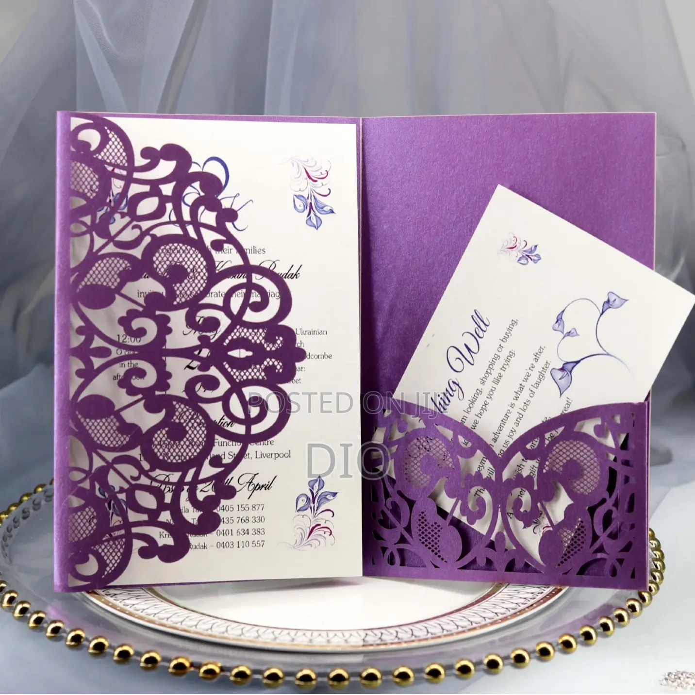 10 Pieces Invitation Card +Envelope+ Seal