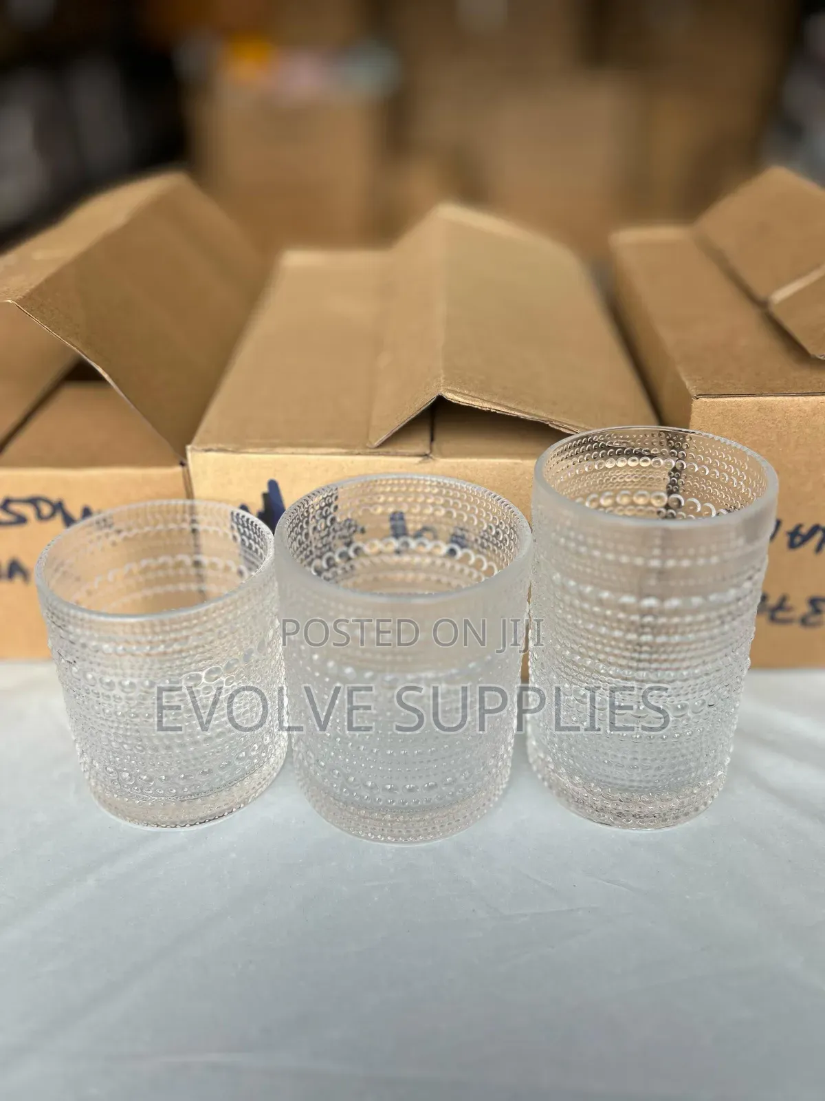 Hobnail Glass. ( 300ml, 400ml, 370ml)