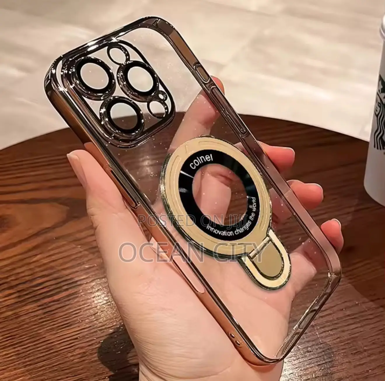 iPhone 13, 14, 15, 16 Pro Max Luxury Case With Stand