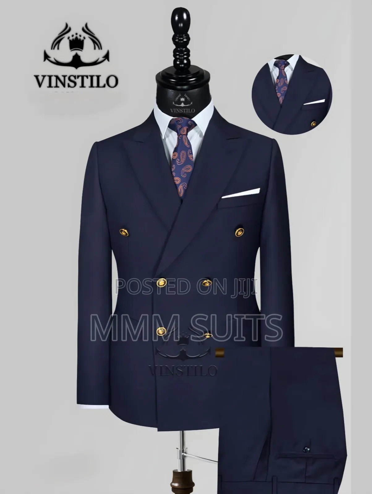2-piece Double-breasted Vinstillo Army Green Suit