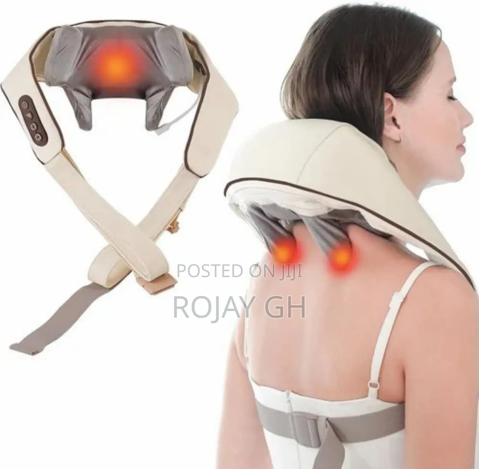 Rechargeable Neck Shoulder Massager With Heat - White