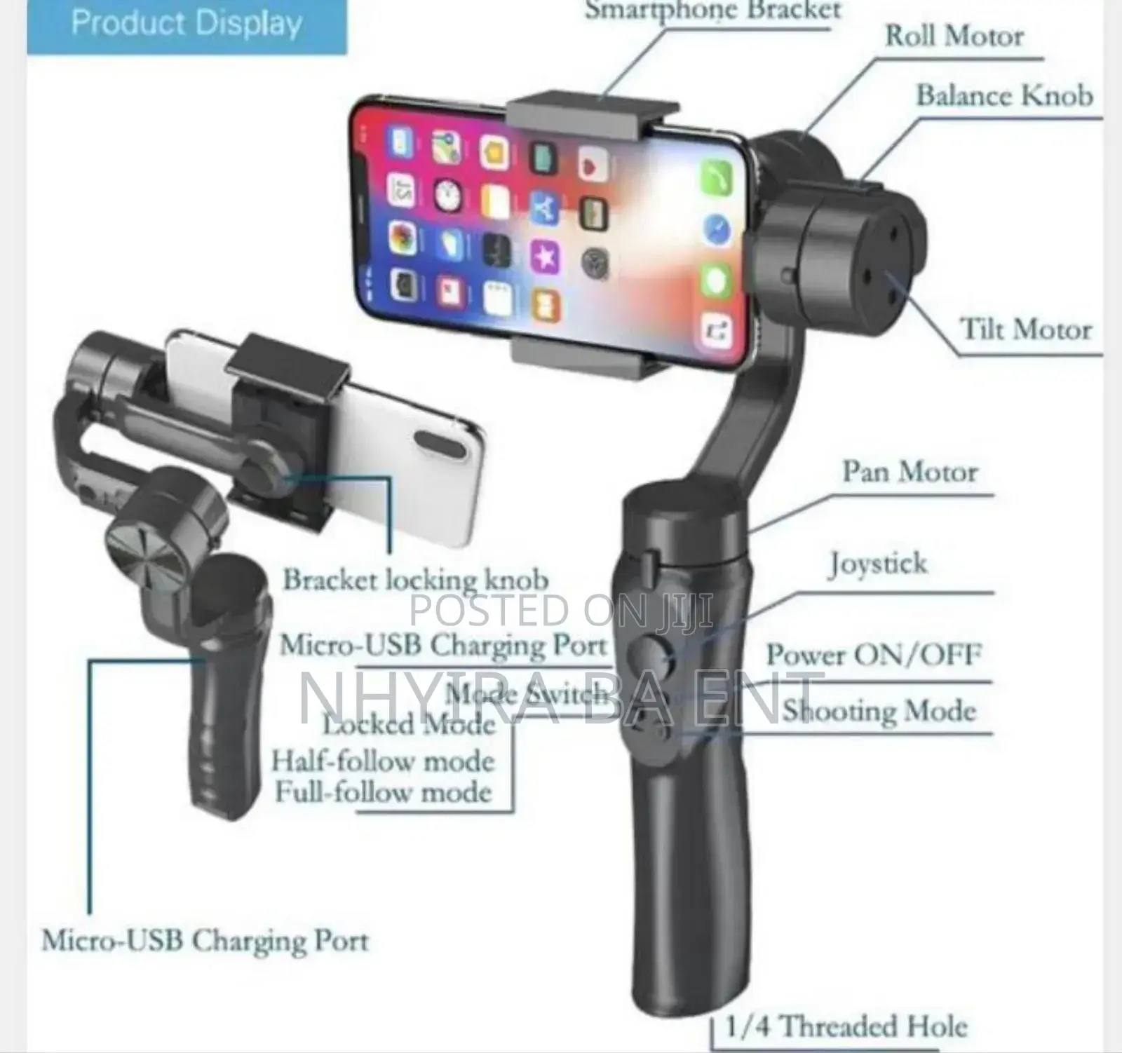 3- Axis Gimbal for Camera and Phone Holder