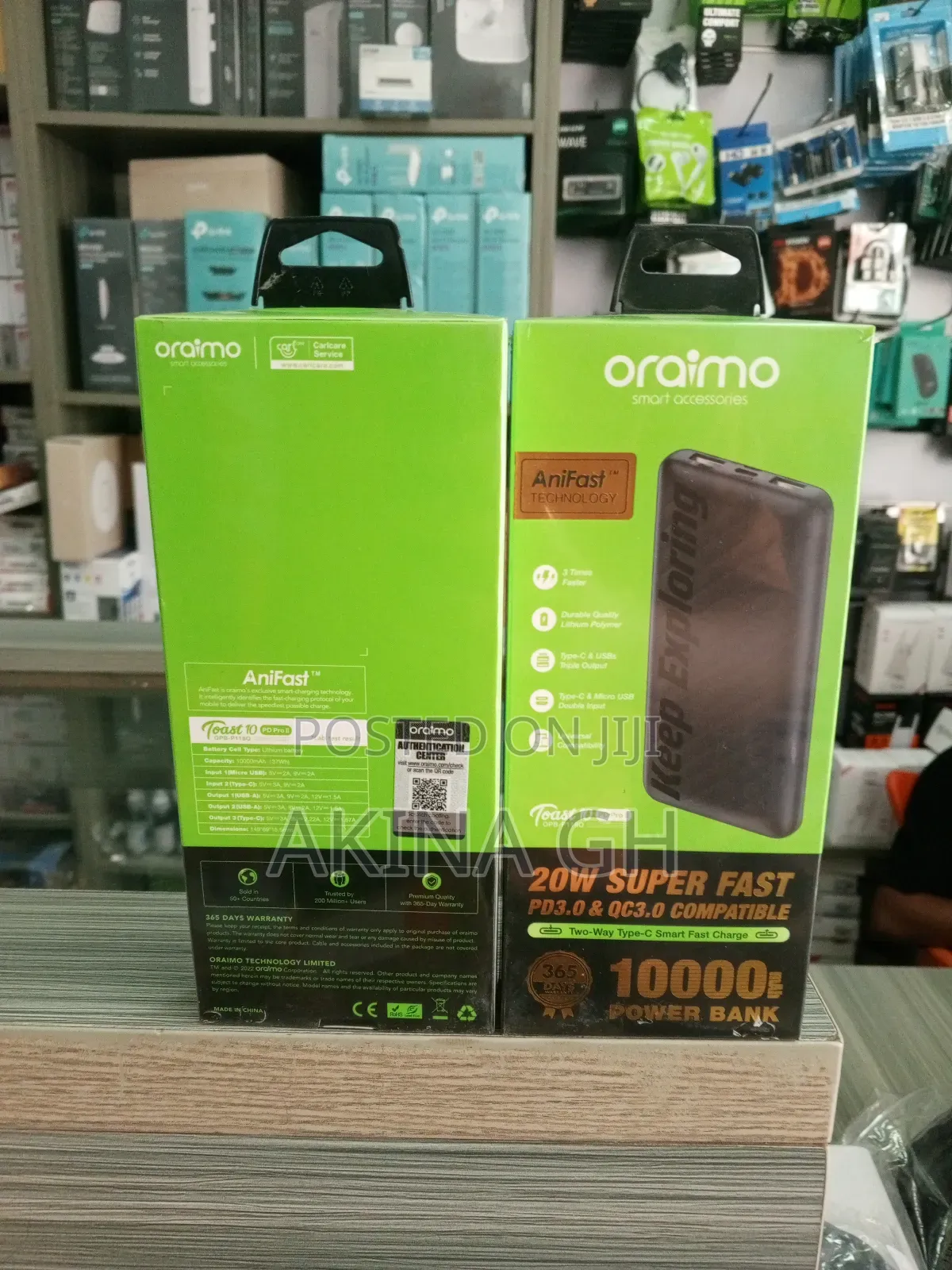 Oraimo 10000mah 20w Powerbank With Type C Port Opb-P118q