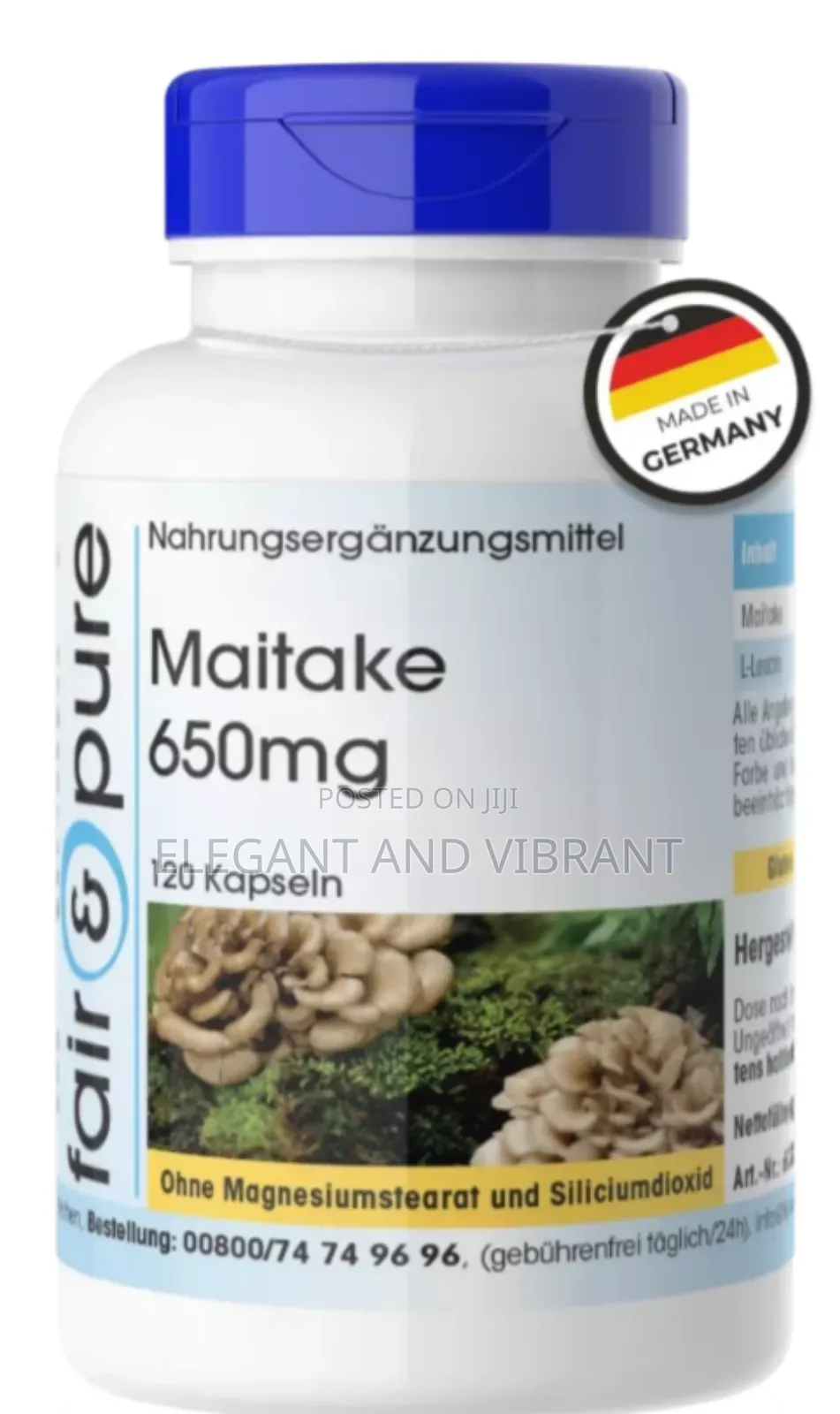 Maitake 650mg Mushroom, 120 Capsules,