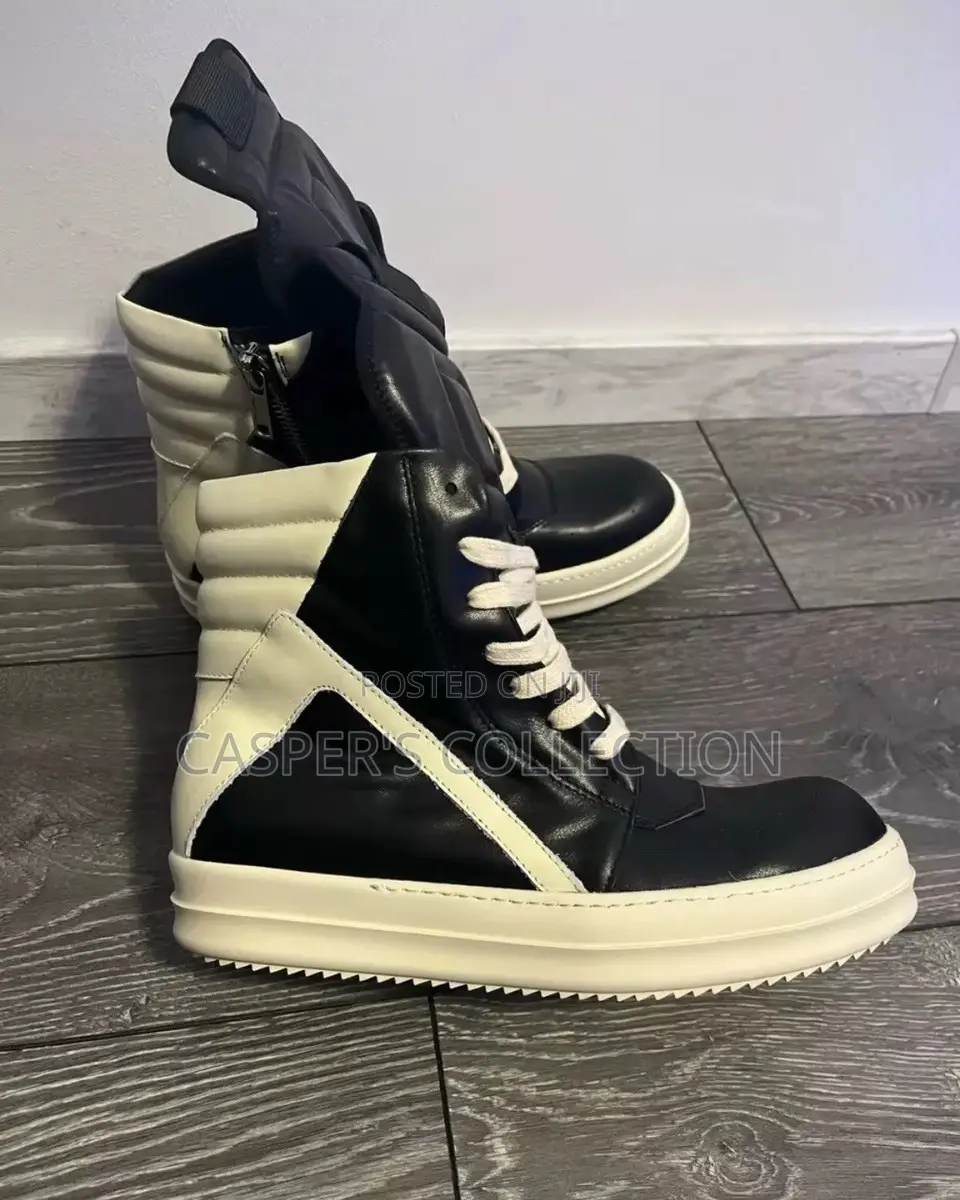 Rick Owens Geobasket High-Top Leather Sneakers