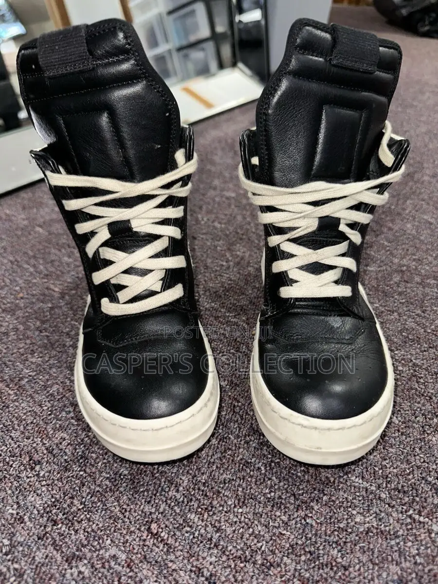 Rick Owens Geobasket High-Top Leather Sneakers