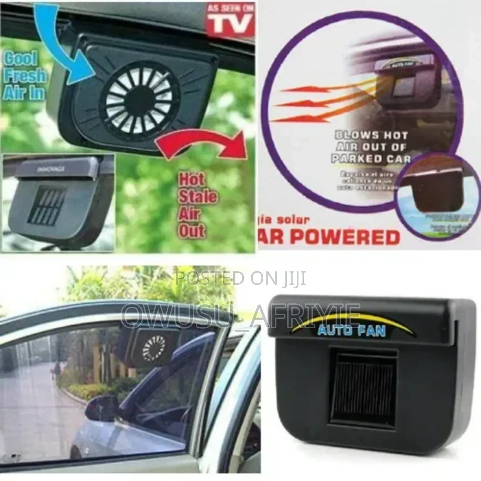 Solar Cooling Window Fan for Cars