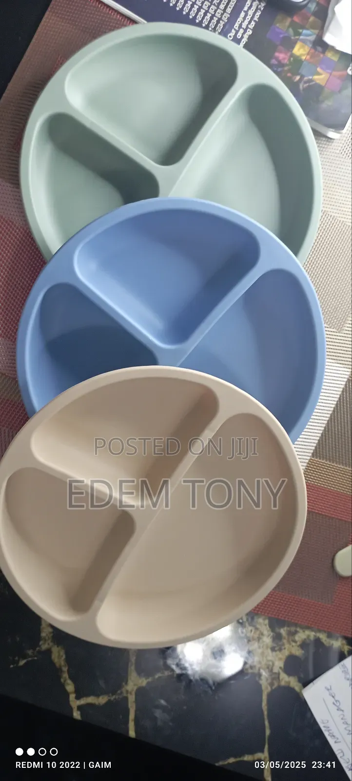 3pcs Baby Silicone Dining Plates