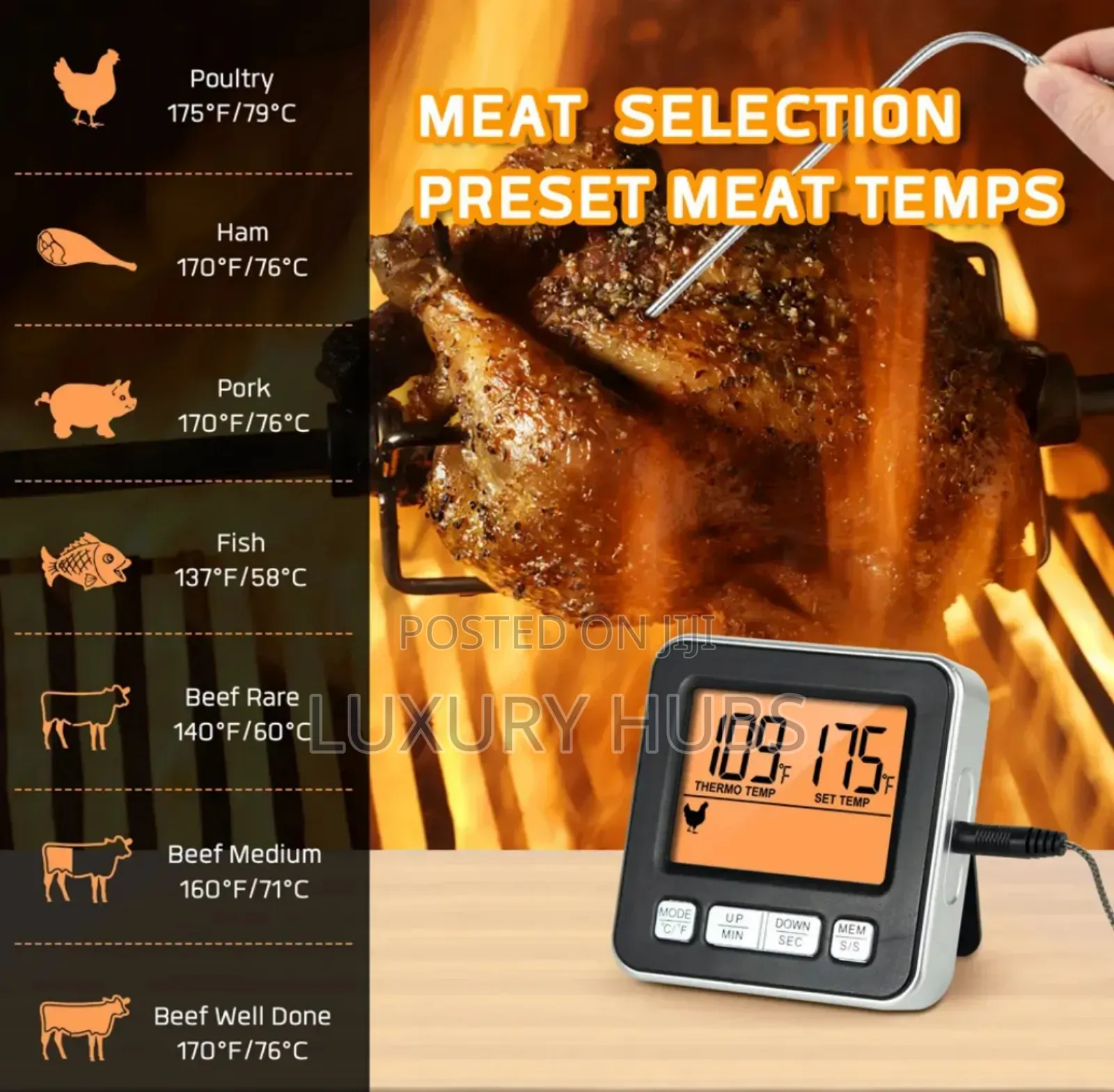 Food Thermometer Meat Timer