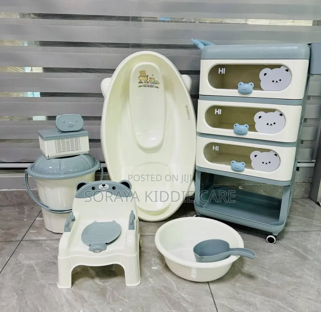Kafee Bear Baby Bath Tub and Trolley