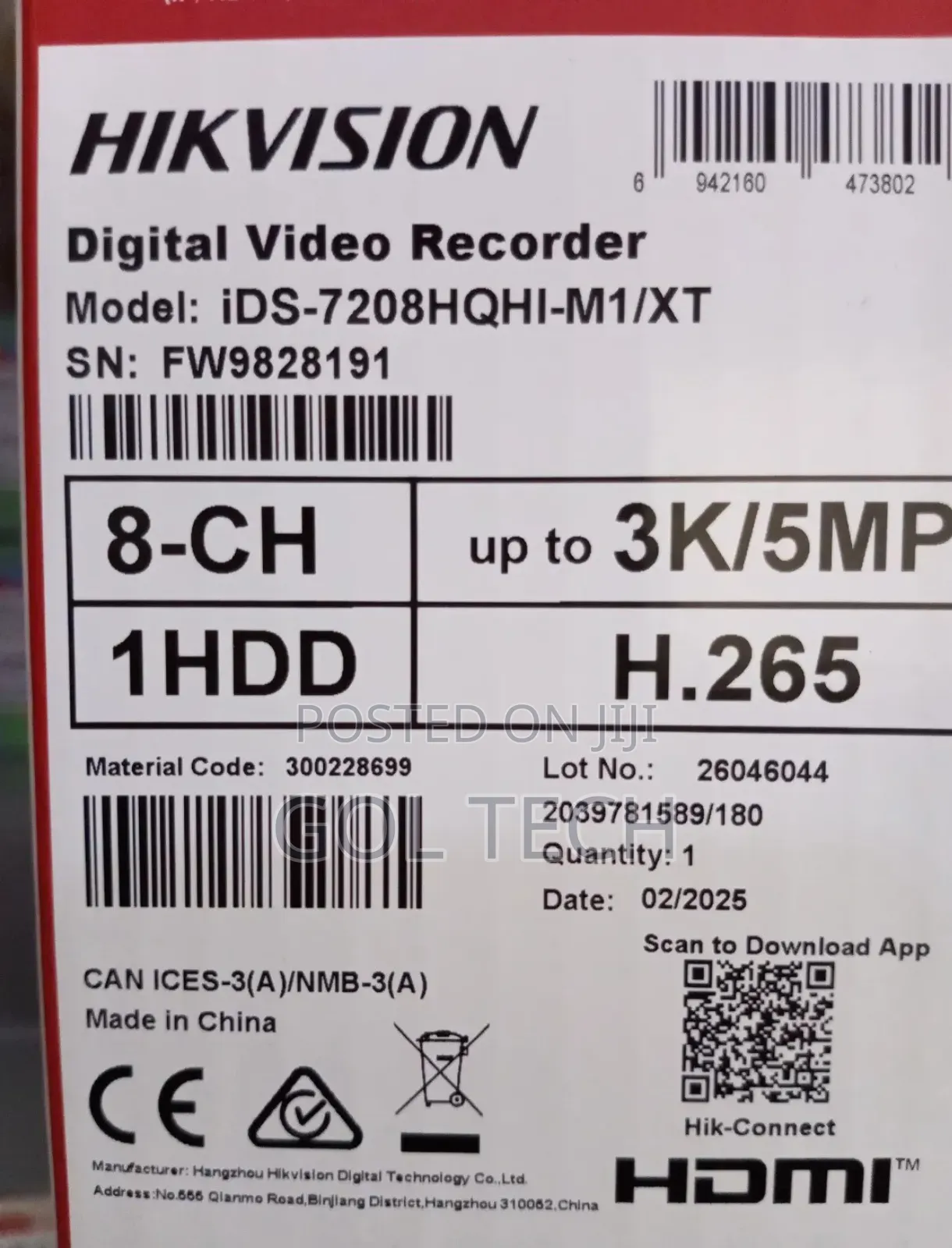 Hikvision 8ch DVR /5mp With 2way Audio Acusense All on 1 DVR