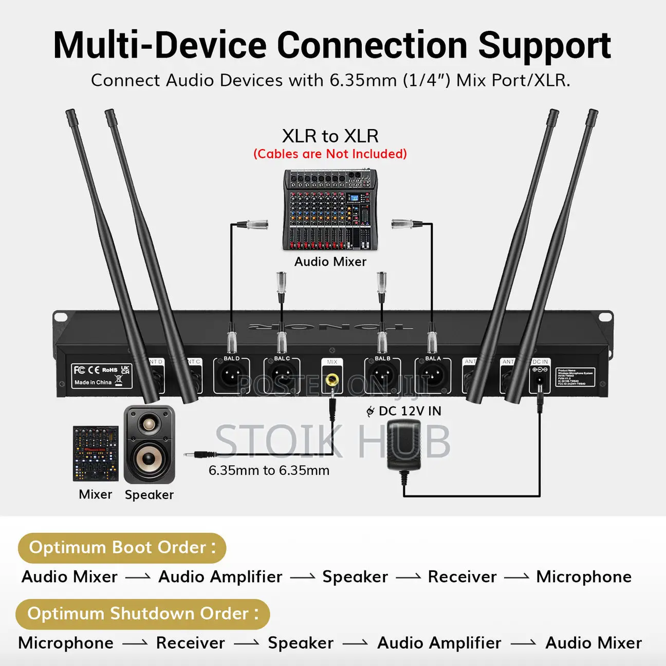 Tonor Tw844 Uhf Mikrofon Set 4 Channel