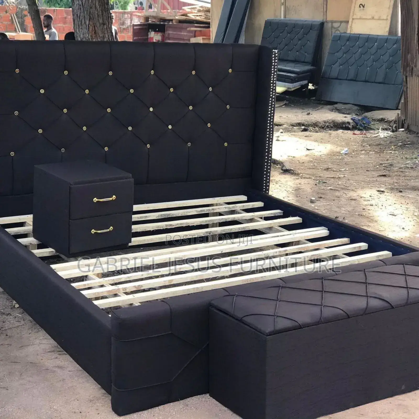 King Size Bed With Nightstand and Couch