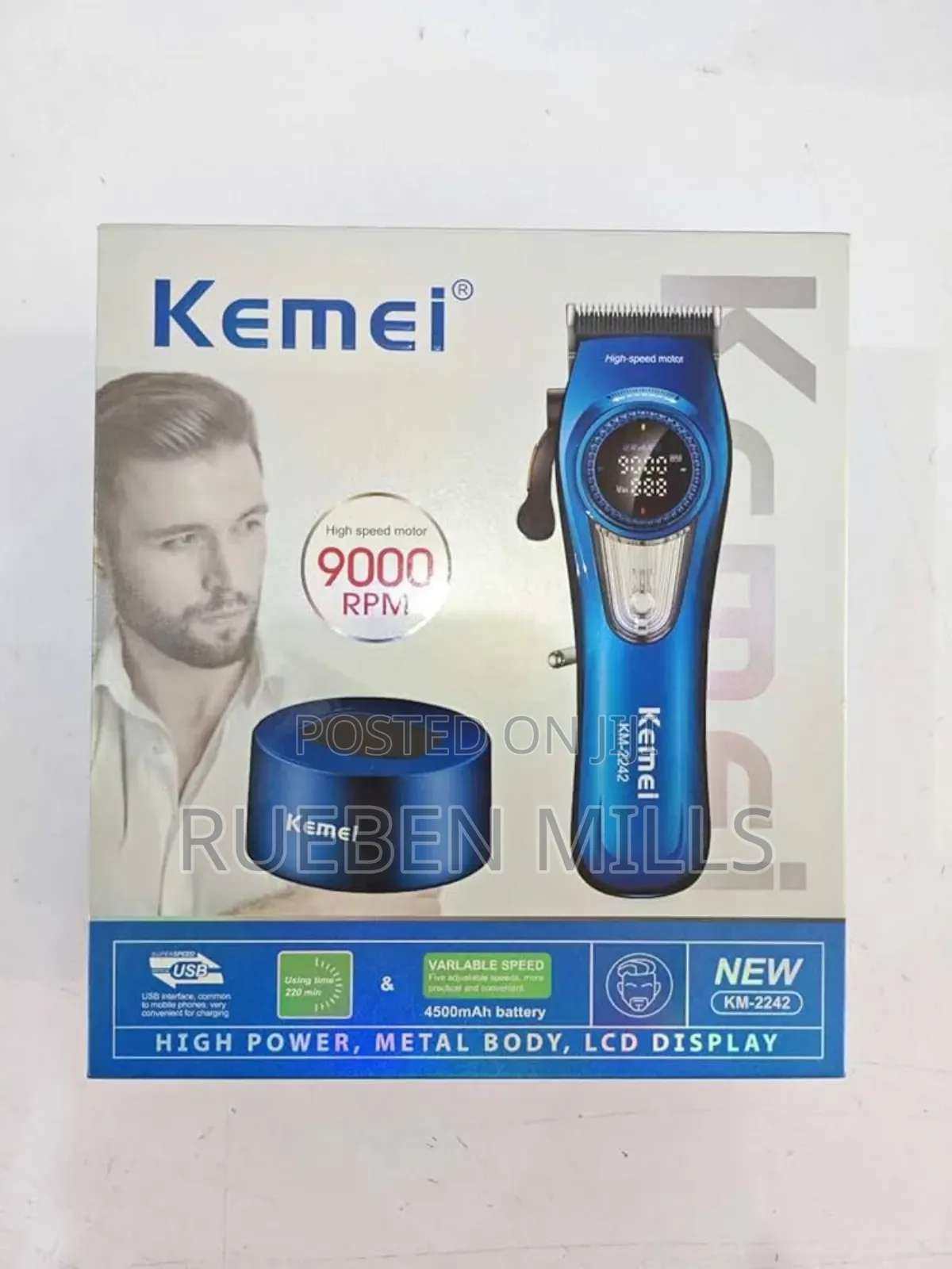 Kemei Km-2242 9000rpm Brushless Motor Barbering Machine