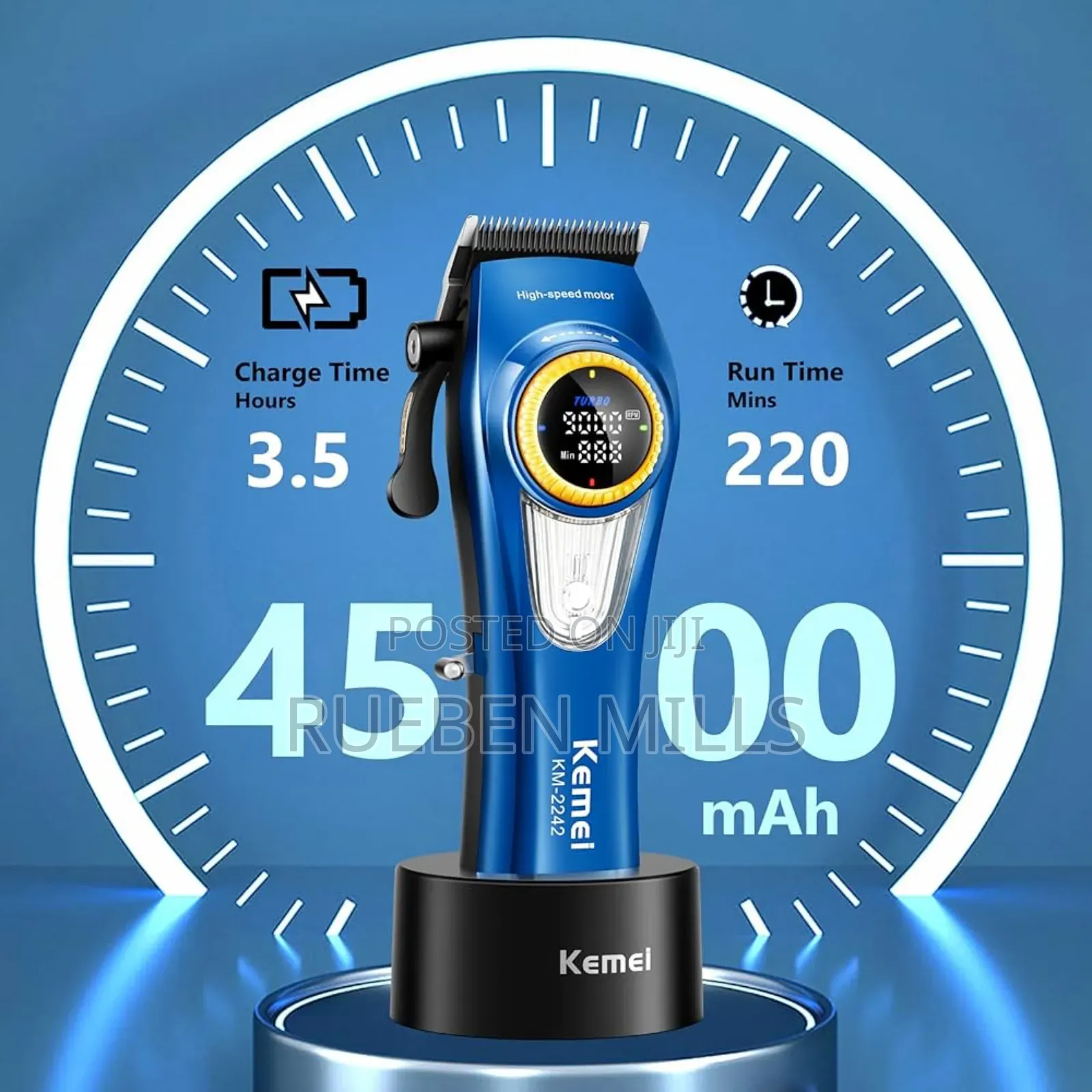 Kemei Km-2242 9000rpm Brushless Motor Barbering Machine